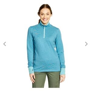 Orvis Women's Horseshoe Hills 1/4 Zip Top Medium; Blue Ice